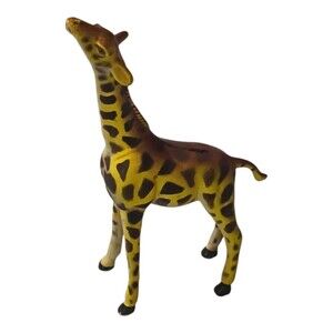 AAA Giraffe Figurine Toy Plastic Hard Heavy PVC Vtg Figure Safari Africa Baby